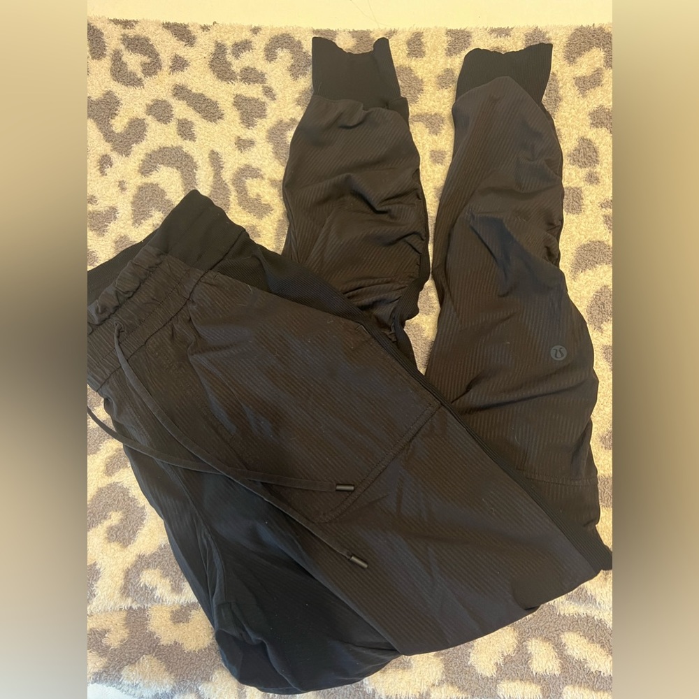 Ruched lulu lemon black joggers